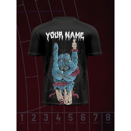 Customizable V-Neck T-Shirt for Teens & Kids, Polyester 100%, All Over Print, Casual Sports Style, Medium Stretch, Ideal for Beach, Parties, Festive Occasions, Spring/Summer/Fall - Knit Fabric