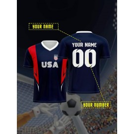[Customizable Soccer Jersey] Comfort Fit Customizable Youngsters' Soccer Jersey | V-Neck, Name & Number, Perfect for Sports & Casual Wear