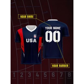 [Customizable Soccer Jersey] Comfort Fit Customizable Youngsters' Soccer Jersey | V-Neck, Name & Number, Perfect for Sports & Casual Wear