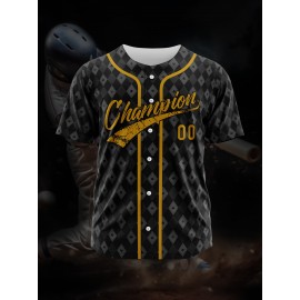 Custom Kids Baseball Jersey - Breathable Polyester 100% Knit Fabric, Short Sleeve, Baseball Collar, All Over Print, Loose Fit for Boys & Girls, Ideal for Sports, Training, Beach, Parties - Spring/Summer/Fall