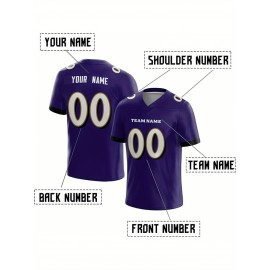 Customized Football Jersey - Personalized Team Name & Number, V-Neck Sportswear, Lightweight Summer Football Shirt with Bold Print, Casual or Team Uniform for Sports & Casual Wear