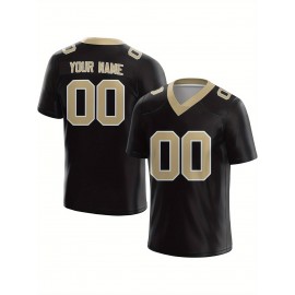 Customized Football Jersey - Personalized Team Name & Number, V-Neck Sportswear, Lightweight Summer Football Shirt with Bold Print, Casual or Team Uniform for Sports & Casual Wear