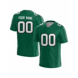 Customized Football Jersey - Personalized Team Name & Number, V-Neck Sportswear, Lightweight Summer Football Shirt with Bold Print, Casual or Team Uniform for Sports & Casual Wear
