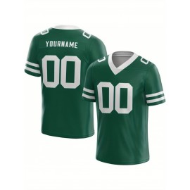 Customized Football Jersey - Personalized Team Name & Number, V-Neck Sportswear, Lightweight Summer Football Shirt with Bold Print, Casual or Team Uniform for Sports & Casual Wear