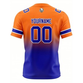 Customizable Women'S Football Jersey - Personalized Name, Number & Logo, Comfort Fit for Sports, Training & Casual Wear, Summer V-Neck T-Shirt with Bold Yellow & Red Design, Football Jersey, Nonelastic Fabric