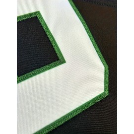 Women'S Plus Size Football Shirt - Personalized Name & Number, Breathable Soft Fabric, V-Neck Short Sleeve for Sports & Outdoor Activities, Black with Green Accents, Customizable Football Shirt, PLUS SIZE