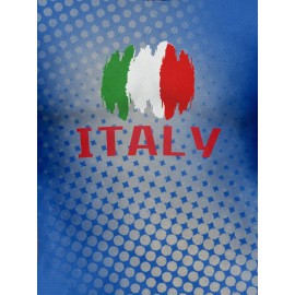 Women's Plus Size Italian Soccer Jersey - V-Neck, Short Sleeve, Breathable & Lightweight Polyester Sports Shirt with ITALY Flag Print, Moisture-Wicking Activewear for Fans & Players, Fan Apparel | Sporty Vneck | Knit Construction