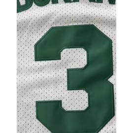 All Stitched 3 White Basketball Jersey, Breathable, Sleeveless, Embroidered Uniform Shirt For Men, Perfect For Sports & Outdoor Activities