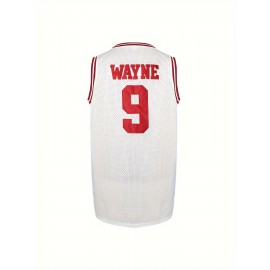 Men'S Basketball Jersey with Embroidered Name and Number, Short Sleeve Polyester Mesh Sports Vest, White Red, Sizes S-3XL, Basketball Accessories