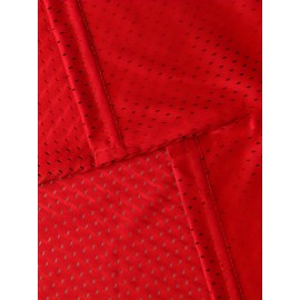 Men'S Basketball Jersey with Embroidered Name and Number, Short Sleeve Polyester Mesh Sports Vest, White Red, Sizes S-3XL, Basketball Accessories