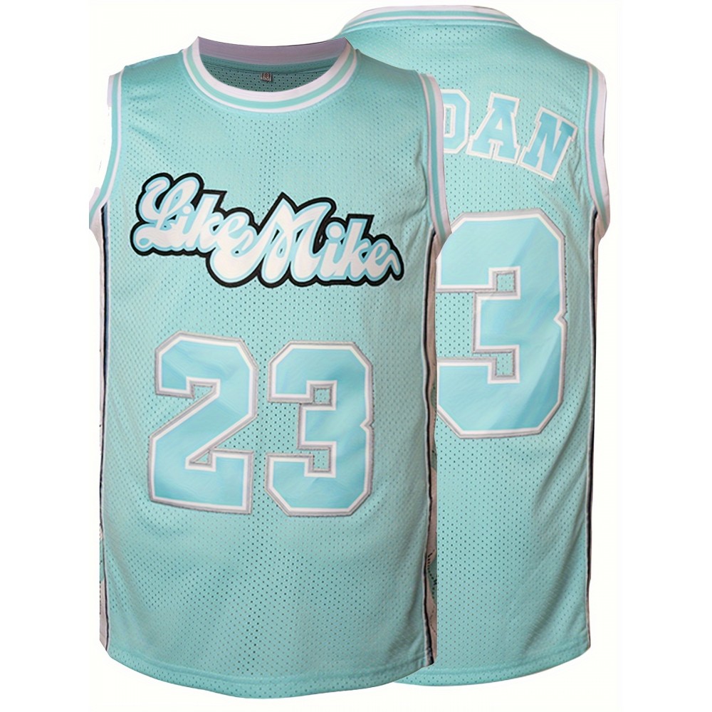 Stitched #23 Blue Basketball Jersey, Breathable, Sleeveless, Embroidered Uniform Shirt For Men, Perfect For Sports & Outdoor Activities