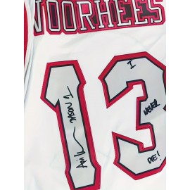 Men's #13 Embroidered Basketball Jersey Tank Top - Breathable Polyester, Round Neck, White with Blue & Red Accents, Sizes S-3XL, Perfect for Sports, Casual Wear, and Summer Activities