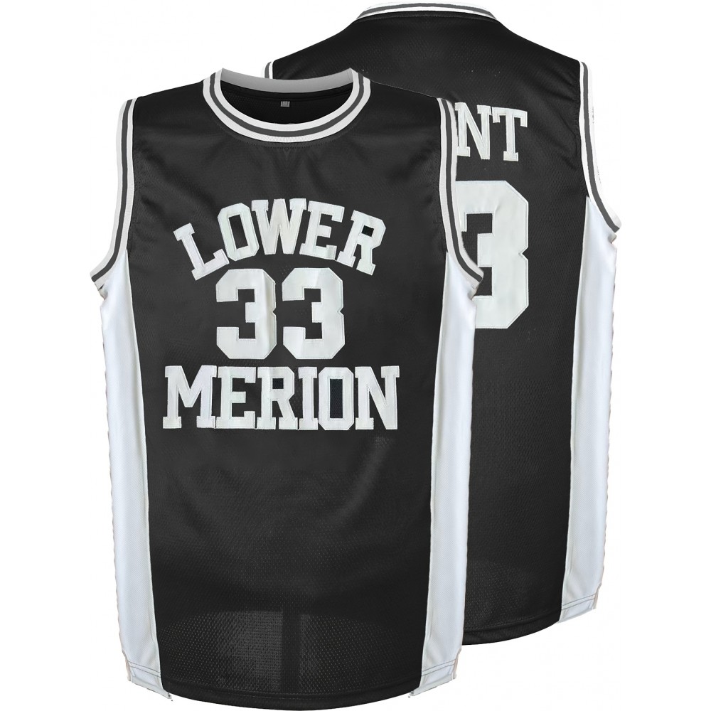Men's #33 Embroidered Basketball Jersey - Black & White, Breathable Sleeveless V-Neck Sports Shirt for Parties, Outdoor Activities & Team Sports