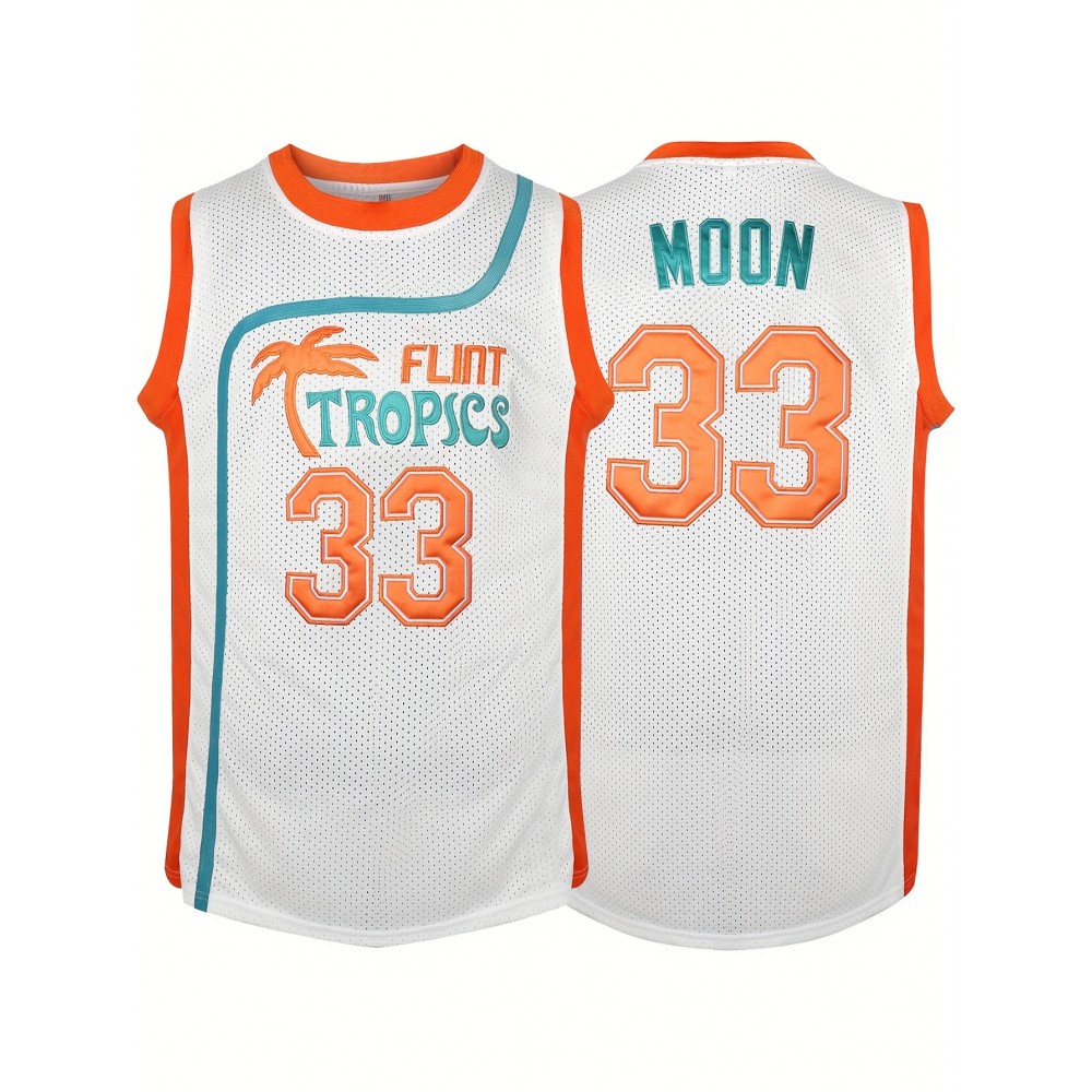 Stitched #33 Men's Basketball Jersey, Breathable Sleeveless Embroidered Uniform Shirt, Polyester, Green & White, Loose Fit, Perfect for Sports, Outdoor Activities, and Casual Wear