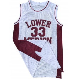 All Stitched 33 White Basketball Jersey, Breathable, Sleeveless, Embroidered Uniform Shirt For Men, Perfect For Sports & Outdoor Activities