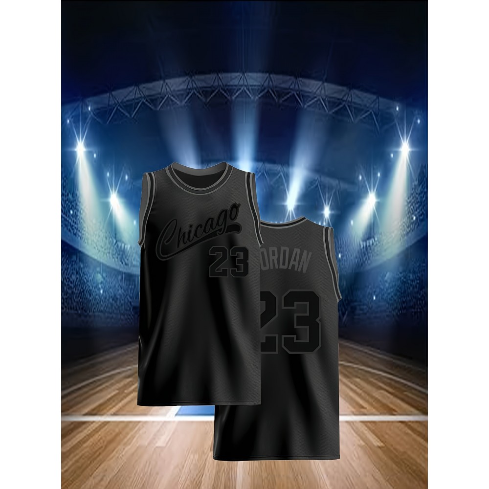 Men'S #23 Black Basketball Jeresys Stitched Name And Number S-3XL