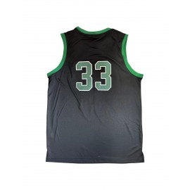 Men'S Embroidered GOAT 33 Basketball Jersey, Polyester Knit Fabric, Sports Style Crew Neck with Slight Stretch, All Seasons, Casual and Athletic Top for Outdoor, Basketball, and Party - Universal Fit