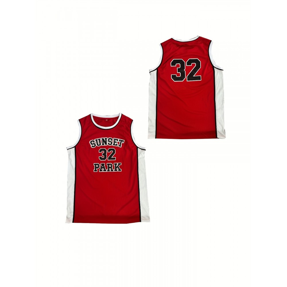Men's #32 Red Basketball Jeresys Stitched Name And Number S-3XL