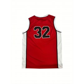 Men's #32 Red Basketball Jeresys Stitched Name And Number S-3XL