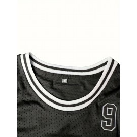 Men's #9 Black Basketball Jeresys Stitched Name And Number S-3XL