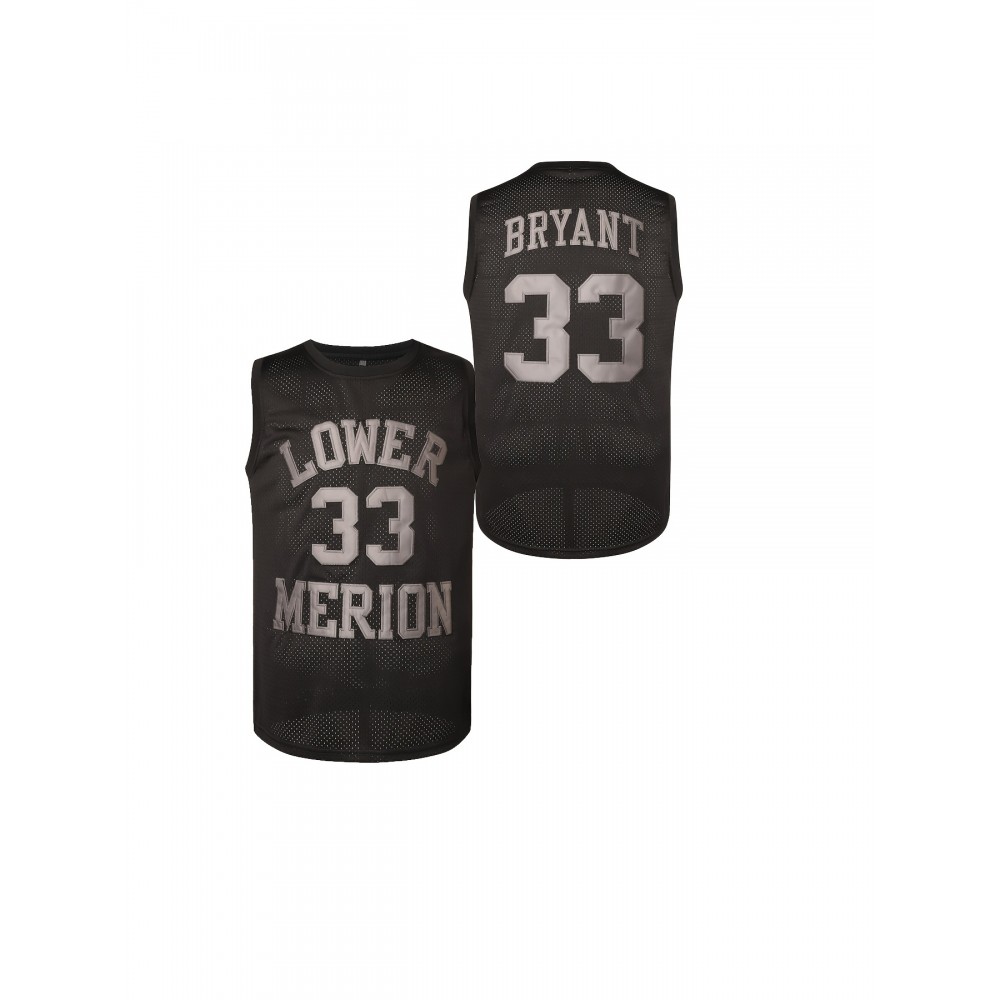 Men's #33 Embroidered Black Basketball Jersey - Breathable Polyester, V-Neck, Machine Washable - Perfect for Sports & Parties