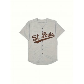 Men's #29 Grey Baseball Jersey - Stitched Name & Number, V-Neck Loose Fit, All-Season Machine Washable Sportswear for Baseball, Halloween & Casual Outfits, Outdoor Activities | Sporty Design | Durable Sportswear, Baseball Accessories