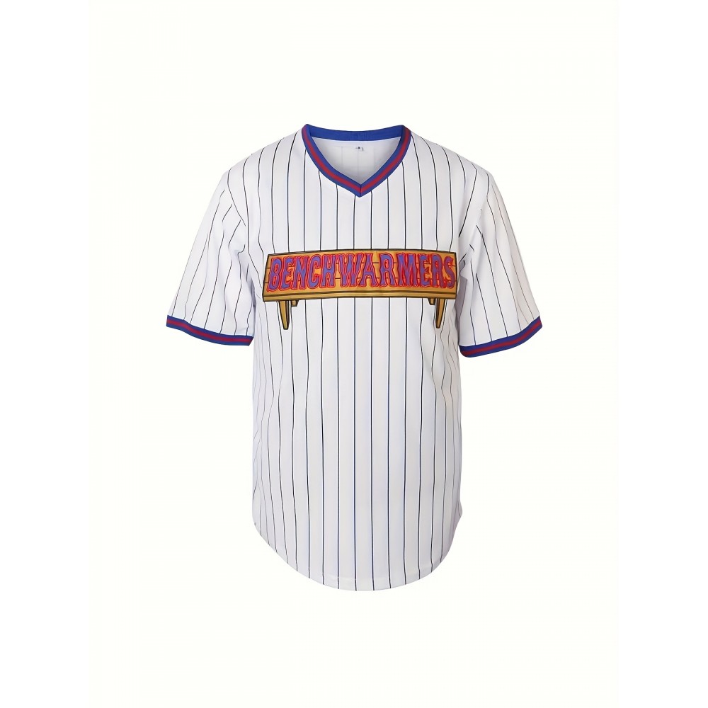 Men's #82 New York Baseball Jersey - V-Neck, Embroidered Name & Number, Striped Sleeves, Loose Fit, Polyester, Machine Washable - Perfect for Parties, Sports & Casual Wear