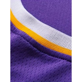 Men'S Vintage #6 & #23 Purple Sleeveless Basketball Jersey - Breathable, Embroidered Athletic Tank Top for Training & Competition