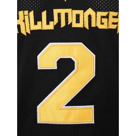 2 Embroidered Basketball Jersey Top Black