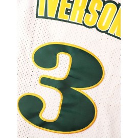 1pc Men'S Embroidered Basketball Jersey - Breathable Polyester V-Neck Top with Slight Stretch, Loose-Fit Sports Shirt for All Seasons, Ideal for Team Sports, Casual Wear & Festive Occasions