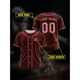 [Polyester Jersey] 100% Polyester Customizable Youngsters Baseball Jersey | Breathable & Washable, All-Over Print, Loose Fit, Sports & Casual Style for Boys & Girls - Perfect for Parties, Beach, Festive Occasions, Party Attire|Sporty Outfit