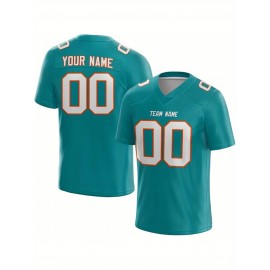 Customized Football Jersey - Personalized Team Name & Number, V-Neck Sportswear, Lightweight Summer Football Shirt with Bold Print, Casual or Team Uniform for Sports & Casual Wear