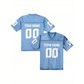 Customizable Women'S Football Jersey - Personalized Name & Number, V-Neck, Short Sleeve, Breathable Non-Stretch Fabric, Summer Sports Jersey, Perfect Gift for Women'S Fans, Football Jersey, Fan Merchandise, Standard Size, Stretchy Fabric