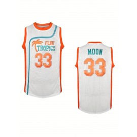 Men's #33 Embroidered Basketball Jersey - Sleeveless Polyester Vest with 
