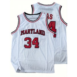 Stitched #34 Mens Basketball Jersey, Breathable, Sleeveless, Embroidered Uniform Shirt For Men, Perfect For Sports & Outdoor Activities